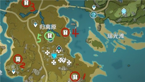 原神归离原遗迹四个圆盘在哪 原神归离原遗迹四个圆盘位置分布-乐牛